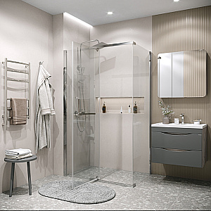 Душевой уголок Grossman Pragma 120х80 120.K33.03.1280.10.00 стекло прозрачное/профиль хром купить в интернет-магазине Sanbest