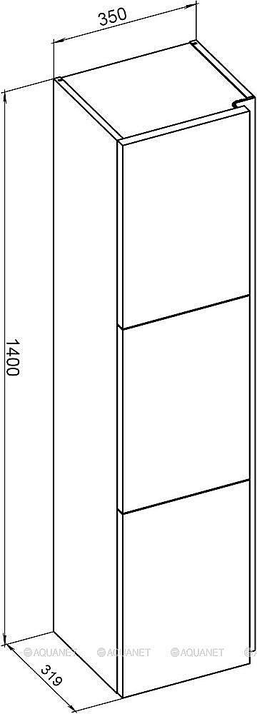 Шкаф-пенал De Aqua Ариетта New 265583 35 белый матовый для ванной в интернет-магазине сантехники Sanbest