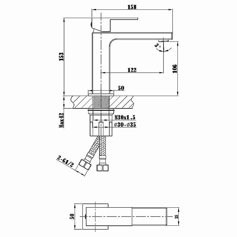 Смеситель для раковины Vincea Cube VBF-1C01CH хром купить в интернет-магазине сантехники Sanbest