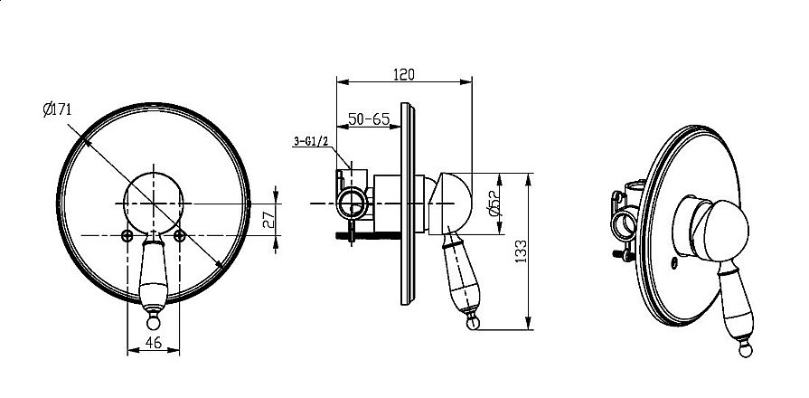 Смеситель для душа Boheme Medici Ripresa 305 купить в интернет-магазине сантехники Sanbest