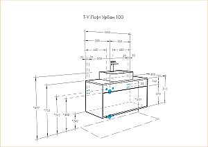 Тумба с раковиной Акватон Лофт Урбан 100 графит\орегон для ванной в интернет-магазине Sanbest