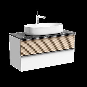 Тумба с раковиной Sancos DELTA 100 со столешницей, дуб светлый/белая для ванной в интернет-магазине Sanbest