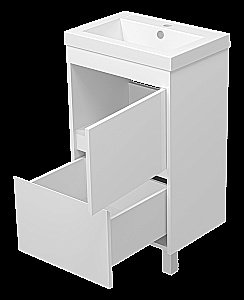 Тумба с раковиной Misty Алиса - 50 Э-Али01050-0112Я белая для ванной в интернет-магазине Sanbest