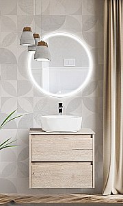 Тумба с раковиной и столешницей BelBagno KRAFT 60 Rovere Galifax Bianco для ванной в интернет-магазине Sanbest