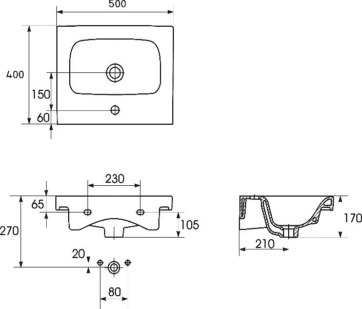 Мебель для ванной Cersanit Moduo 50 белая для ванной в интернет-магазине Sanbest