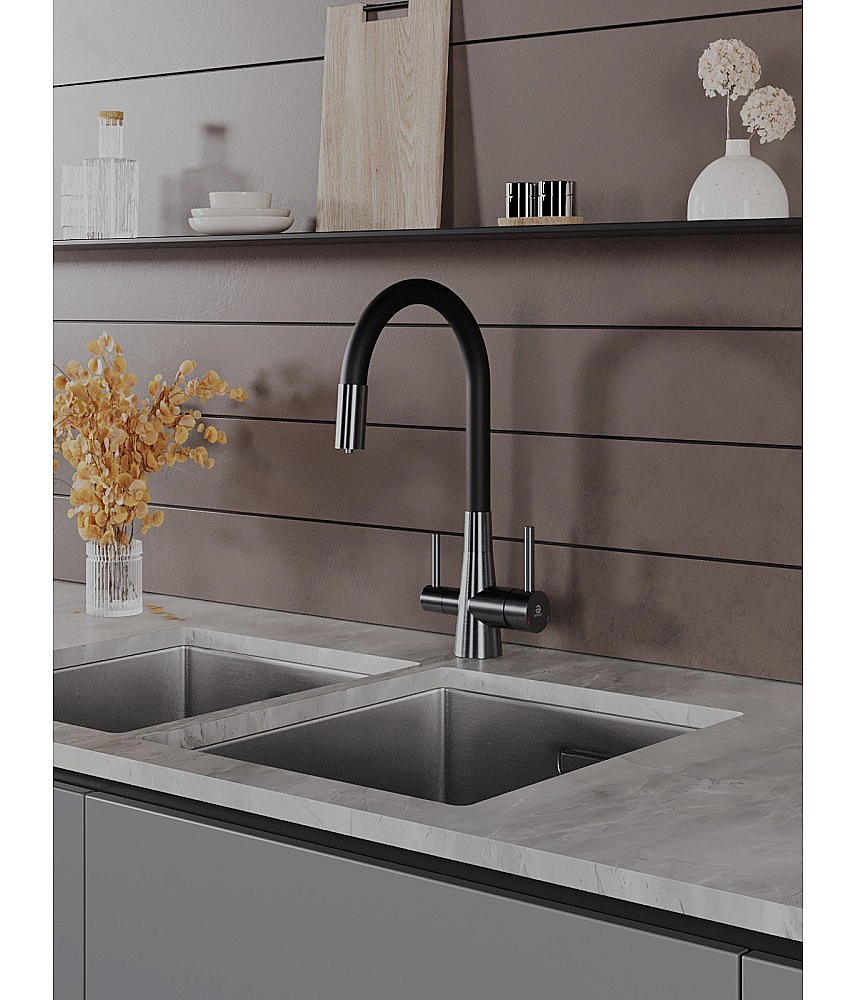Смеситель для кухни Agger Elegant A3230355 оружейная сталь матовая купить в интернет-магазине сантехники Sanbest