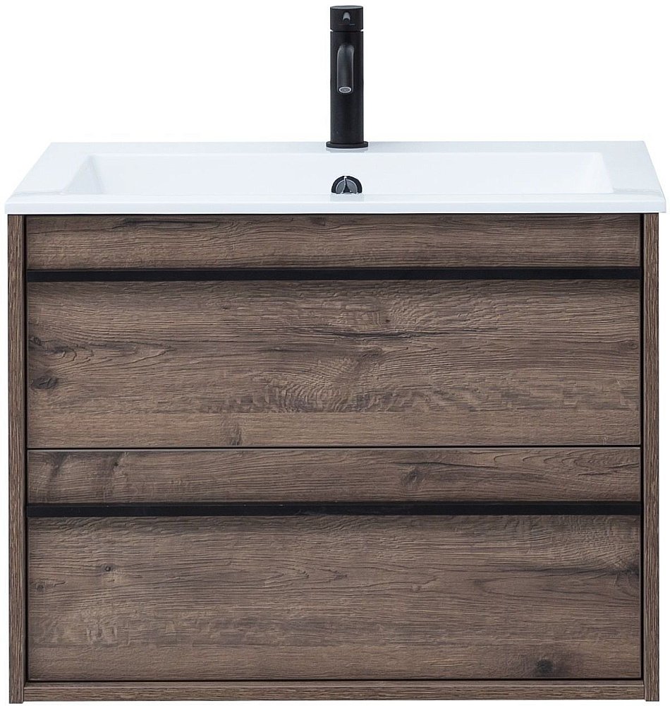 Тумба с раковиной Aquanet Lino 70 Дуб Веллингтон для ванной в интернет-магазине Sanbest