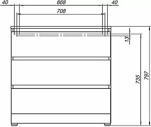 Комод Aquanet Сканди 302544 80 Дуб крафт для ванной в интернет-магазине сантехники Sanbest