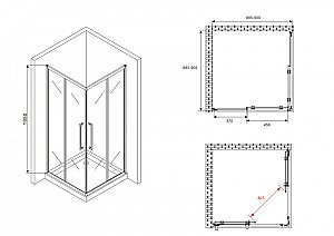 Душевой уголок ABBER Schwarzer Diamant AG02090BMH черный/матовый купить в интернет-магазине Sanbest