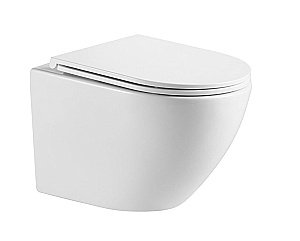Унитаз подвесной WeltWasser MARBERG 410 + MERZBACH 043 GL-WT + MAR 410 RD GL-WT белый глянцевый, безободковый, с крышкой микролифт, слив-торнадо, с инсталляцией и белой глянцевой кнопкой купить в интернет-магазине Sanbest