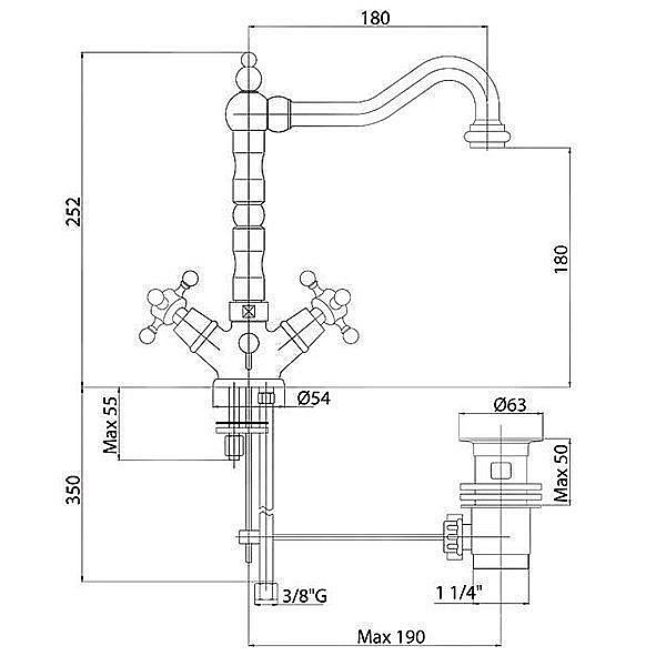 Смеситель для раковины Cezares GOLF-LS2-02 бронза купить в интернет-магазине сантехники Sanbest