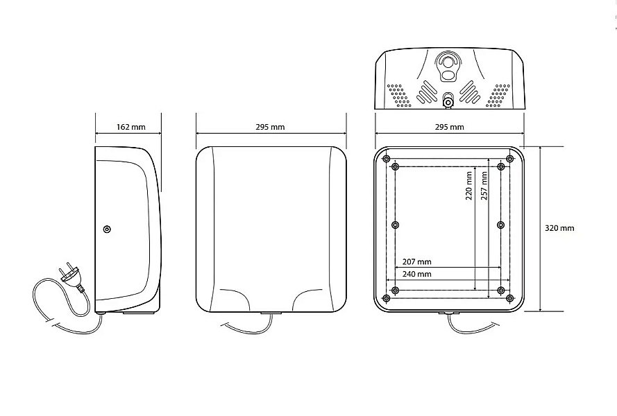 Автоматическая сушилка для рук Bemeta Hotel 924224120 черная купить в интернет-магазине сантехники Sanbest