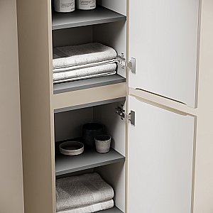 Шкаф-пенал подвесной Sancos Code PCD35GB серо-бежевый для ванной в интернет-магазине сантехники Sanbest