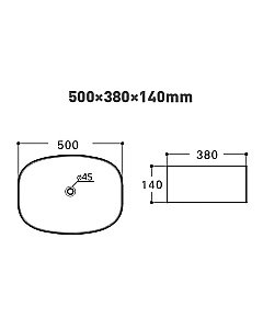 Раковина накладная Orange 50 B08-500W белая купить в интернет-магазине Sanbest