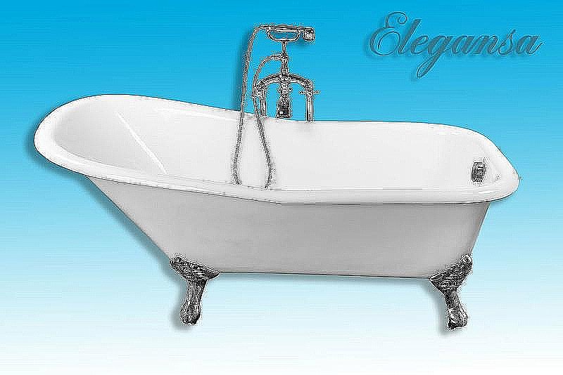 Ванна чугунная Elegansa Schale 170х75 Н0000012A белая/ножки хром купить в интернет-магазине Sanbest