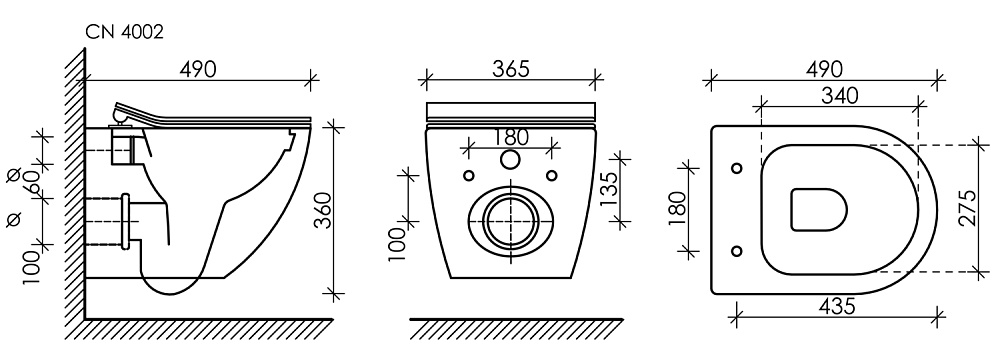 Унитаз подвесной Ceramica Nova Metropol CN4002_1002M_1000 безободковый, с крышкой микролифт, с инсталляцией и кнопкой матовый хром купить в интернет-магазине Sanbest