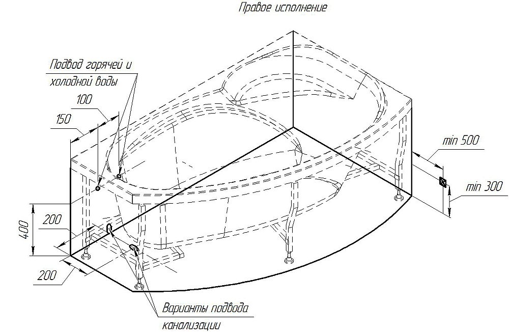 Ванна акриловая Vannesa София 2-78-0-1-223 169х99 купить в интернет-магазине Sanbest