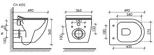 Унитаз подвесной Ceramica Nova Metropol CN4002_1002M_1000 безободковый, с крышкой микролифт, с инсталляцией и кнопкой матовый хром купить в интернет-магазине Sanbest