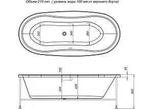 Акриловая ванна Aquanet Amelia с г/м Sport 180x80 купить в интернет-магазине Sanbest