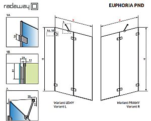 Шторка для ванны Radaway Euphoria PND 100 купить в интернет-магазине Sanbest