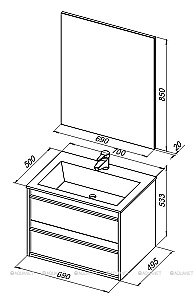 Тумба с раковиной Aquanet Lino 70 белый матовый для ванной в интернет-магазине Sanbest