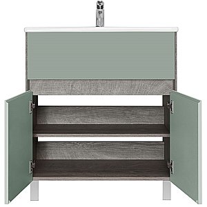 Тумба с раковиной Акватон Форест 75 дуб рошелье/сумеречный голубой для ванной в интернет-магазине Sanbest