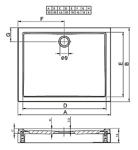 Душевой поддон Riho Davos 271 90x80 D002012005 белый купить в интернет-магазине Sanbest