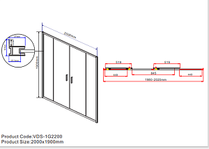 Душевая дверь Vincea GARDA VDS-1G2 200 хром/прозрачное купить в интернет-магазине Sanbest