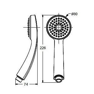 Душевая лейка Vidima Seva Jet M1 BA183AA купить в интернет-магазине сантехники Sanbest