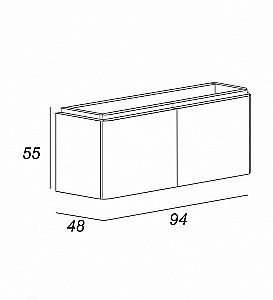 Тумба с раковиной Cezares Stylus 94 графит для ванной в интернет-магазине Sanbest