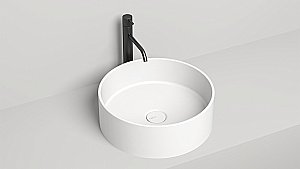 Раковина накладная Salini Armonia 02 130112G 45  из искусственного камня S-Sense, белая глянцевая купить в интернет-магазине Sanbest