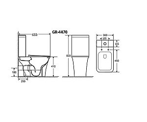 Унитаз-компакт Grossman Galaxy GR-4470S безободковый, с крышкой микролифт, с бачком, белый купить в интернет-магазине Sanbest