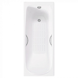 Ванна чугунная Delice Fusion DLR230647R-AS 170х70 белая, с антискользящим покрытием и с отверстиями под ручки купить в интернет-магазине Sanbest