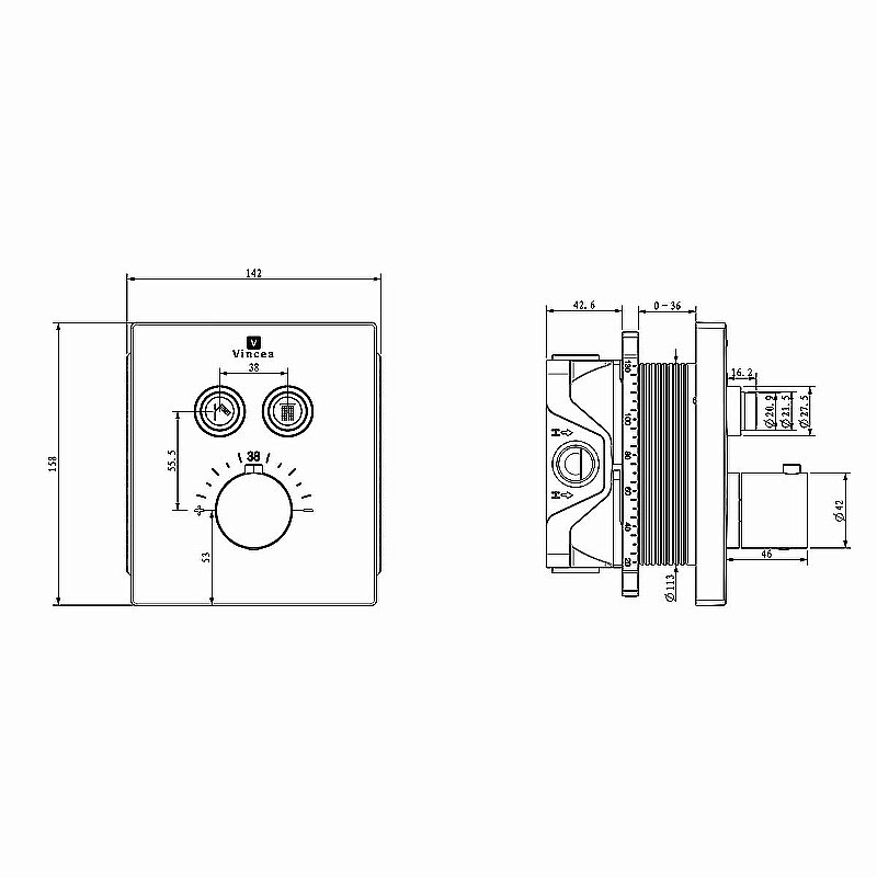 Душевая система Vincea Inspire VSFW-3I21T2MB черная матовая купить в интернет-магазине сантехники Sanbest