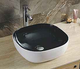 Раковина накладная Ceramalux NC 41,5 360 белая, черная купить в интернет-магазине Sanbest