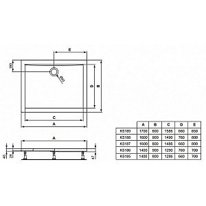 Душевой поддон Ideal Standard Ultra Flat K518701 160x80 купить в интернет-магазине Sanbest