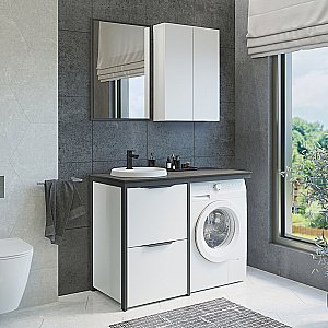 Тумба с раковиной Comforty Лозанна 120 белый глянец для ванной в интернет-магазине Sanbest