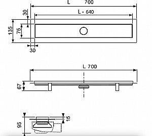 Душевой лоток TECE Linus 15103079 2 в 1 70 см купить в интернет-магазине Sanbest