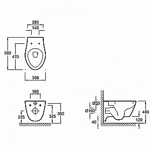 Унитаз подвесной Jacob Delafon VIA E1744-00 с крышкой микролифт купить в интернет-магазине Sanbest