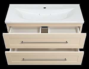 Тумба с раковиной Misty Марта -100 П-Мрт09100-031П2Я бежевый для ванной в интернет-магазине Sanbest