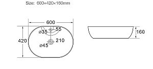 Раковина накладная SantiLine 60 SL-1023 белая купить в интернет-магазине Sanbest