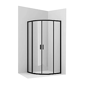 Душевой уголок Ambassador Kingston 14011205 100х100  стекло прозрачное/профиль черный купить в интернет-магазине Sanbest