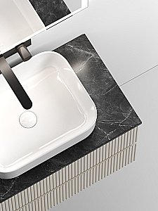 Тумба с раковиной Sancos SNOB T 80 со столешницей, бежевая матовая для ванной в интернет-магазине Sanbest