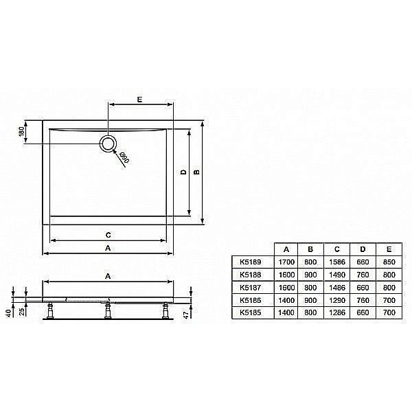 Душевой поддон Ideal Standard Ultra Flat K518701 160x80 купить в интернет-магазине Sanbest