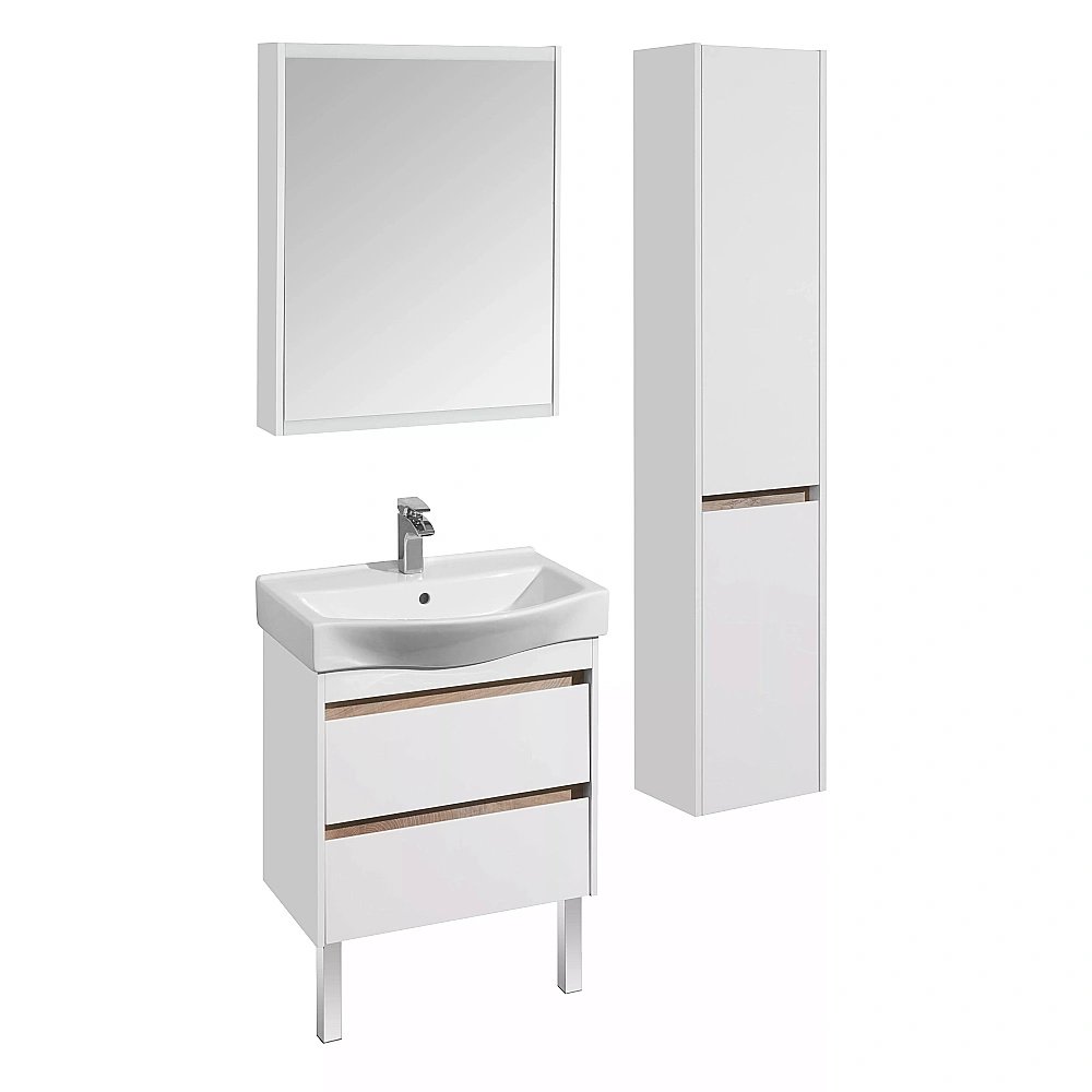 Зеркальный шкаф Акватон Нортон 65 белый купить в интернет-магазине сантехники Sanbest