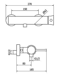 Смеситель  для душа Cezares POSITANO-DM-01 купить в интернет-магазине сантехники Sanbest