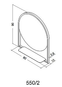 Зеркало Armadi Art Vallessi круглое с полочкой антрацит 80 в ванную от интернет-магазине сантехники Sanbest