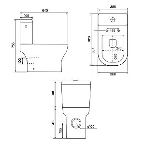 Унитаз-компакт Iddis Drum DRU2DSEi24 безободковый, с бачком, с крышкой микролифт купить в интернет-магазине Sanbest