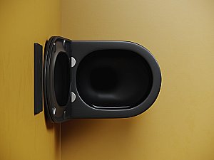 Унитаз подвесной Ceramica Nova Vogue CN4008TMB черный матовый, с крышкой микролифт, безободковый, слив-торнадо купить в интернет-магазине Sanbest