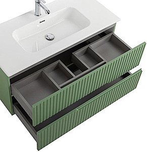 Тумба с раковиной Cezares DUET-N 100 DUET-N-1000-2C-SO-PS-P фисташковый софт для ванной в интернет-магазине Sanbest